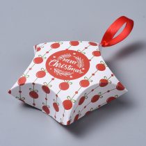   Csillag Alakú Karácsonyi Díszdoboz Ékszerdoboz Ajándékdoboz 12x12x4cm