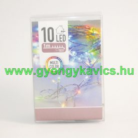 10 Ledes Színes Elemes Karácsonyi Fényfüzér
