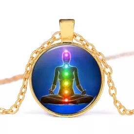   Arany Színű 7 Csakra Meditáció (146) Medál Lánccal Nyaklánc 27,5mm