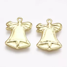   18K Aranyozott Harang Csengő Medál Karácsonyfa Dísz 15,5x11,5mm