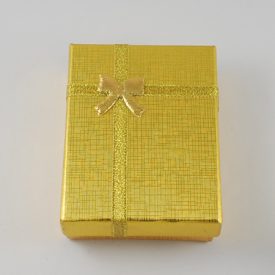   Arany Kockás Mintás Díszdoboz Ékszerdoboz Ajándékdoboz 9x7x3cm