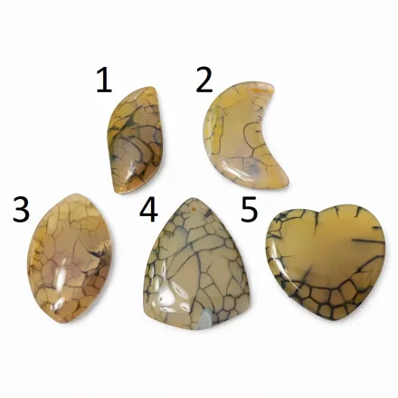 Achat Ásvány Marokkő Medál (5) ~53-65x33-41x5-7mm