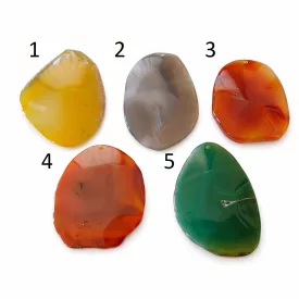   Achat Ásvány Szelet Marokkő Átfúrt Medál (3) ~58-69x30-59x5-9mm