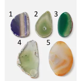   Achat Ásvány Szelet Marokkő Átfúrt Medál (2) ~50-110x27-60x5-10mm