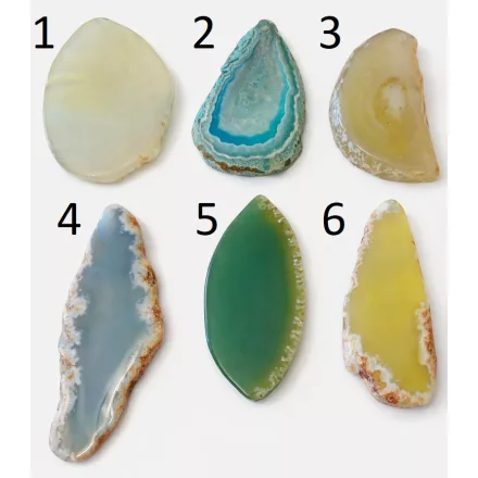 Achat Ásvány Szelet Marokkő Átfúrt Medál (5) ~50-110x27-60x5-10mm