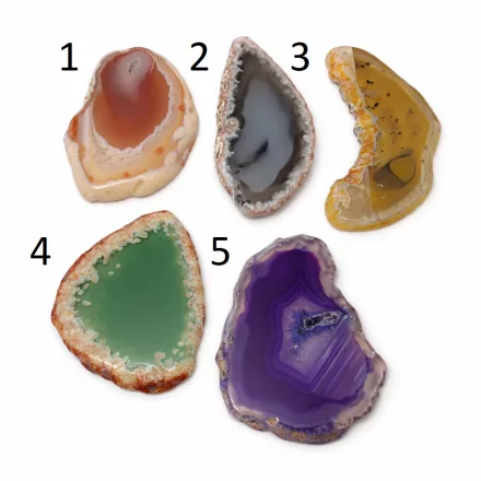 Achat Ásvány Szelet Marokkő Átfúrt Medál (2) ~50-110x27-60x5-10mm