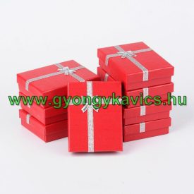   Piros Kockás Mintás Díszdoboz Ékszerdoboz Ajándékdoboz 9x7x3cm