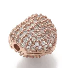 Rózsaarany Színű Fehér Cirkón Cirkónia Strasszos Szív (4) Nyaklánc Karkötő Ékszer Dísz Közdarab Köztes  8x7x5mm