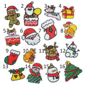   Hímzett Karácsonyi Mikulás Télapó (2) Vasalható Felvarró Karácsonyfadísz Medál