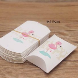   Fehér Színű Flamingós Díszdoboz Ékszerdoboz Ajándékdoboz 8x5,5x2cm