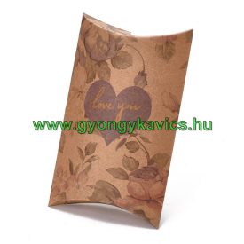   Szeretlek Love You Díszdoboz Ékszerdoboz Ajándékdoboz Barna 13x8x2cm