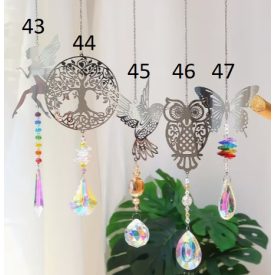   7 Csakra Ezüst Színű Tündér Angyal (43) Napfogó Feng Shui Prizma 38-43cm