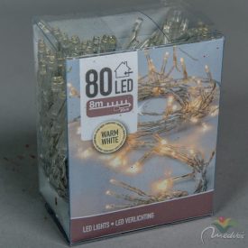 80 Ledes Meleg Fehér Elemes Karácsonyi Fényfüzér