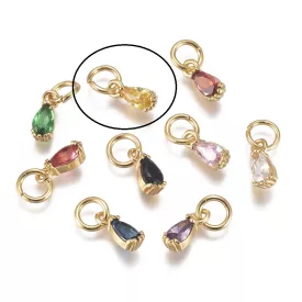 18K Aranyozott Arany Cirkón Cirkónia Strassz Medál 8x3mm