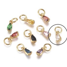 18K Aranyozott Fehér Cirkón Cirkónia Strassz Medál 8x3mm