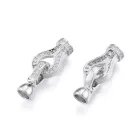 Ezüst Színű Cirkónia Strasszos Karkötő Kapocs 24x9,5mm
