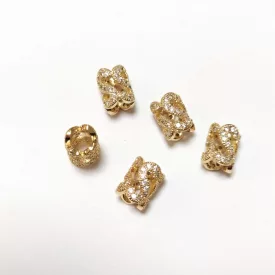 Arany Színű Cirkón Strassz Charm Köztes 9x7mm