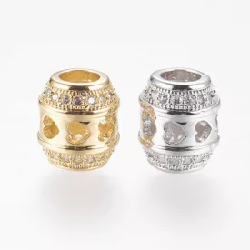   Arany Színű Fehér Cirkón Cirkónia Strasszos Szív Charm Nyaklánc Karkötő Ékszer Dísz Közdarab Köztes 11x10mm