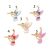 18K Aranyozott Cirkónia Strasszos Piros Pink Rózsaszín (4) Tűzzománc Kolibri Madár Medál 33,5x31mm