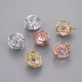 Rózsaarany Színű Strasszos Medál Angyalhívó 12x10mm