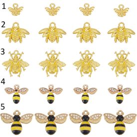   Arany Fekete Színű Strasszos Tűzzománc Darázs Méhecske(4) Medál