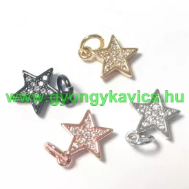 Arany Színű Cirkon Cirkónia Csillag Medál 11,5x10mm