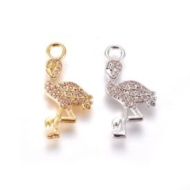 Arany Színű Cirkon Cirkónia Flamingó Medál 24,5x12mm