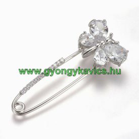   Ezüst (2) Cirkón Cirkónia Lepke Pillangó Bross Brosstű Bross Kitűző 58x25mm