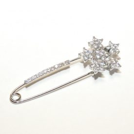   Ezüst (4) Cirkón Cirkónia Virág Hópehely Bross Brosstű Bross Kitűző 58x20mm