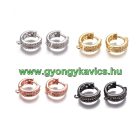 Ezüst (3) Színű Cirkón Cirkónia Strassz Fülbevaló 16x14,5x5mm