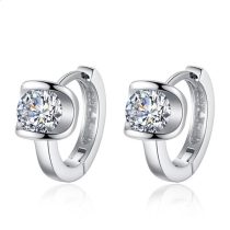   Ezüst Színű (5) Cirkón Cirkónia Strassz Fülbevaló 15x15,5x3mm