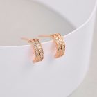 925 Ezüst Rózsaarany Színű Cirkón Cirkónia Minőségi Fülbevaló 8x3mm