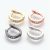 Rózsaarany (6) Színű Cirkón Cirkónia Strassz Fülbevaló 14-15x13x2-3mm