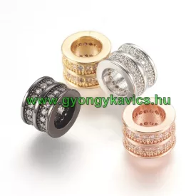   Rózsaarany Színű Fehér Cirkón Cirkónia Strasszos Nyaklánc Karkötő Ékszer Dísz Közdarab Köztes Charm 8x6mm