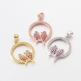   Arany Színű Cirkon Cirkónia Madár Medál Karkötő Közdarab 22x18mm