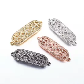   Rózsarany Színű Cirkón Cirkónia Strassz Virág Karkötő Közdarab 36,5x11,5mm