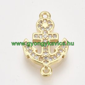   Arany Színű (2) Cirkon Cirkónia Horgony Karkötő Közdarab 19,5x12mm