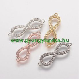   Arany Színű (1) Cirkon Cirkónia Végtelen Jel Karkötő Közdarab Köztes 9x29x2mm