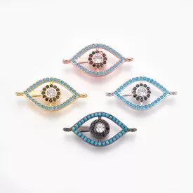   Rózsaarany Színű Nazar Ördög Hamsa Gonosz Szem Cirkon Cirkónia Karkötő Közdarab 24x11mm