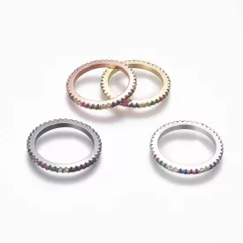   Arany Színű Színes Cirkon Cirkónia Gyűrű 21,5x1,9mm Újjméret: 17mm