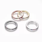 Rózsaarany Színű Színes Cirkon Cirkónia Gyűrű 21,5x1,9mm Újjméret: 17mm