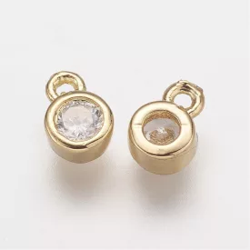 Arany Színű Cirkónia Strasszos Medál 6,5x4x2mm
