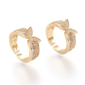   Arany Színű Cirkónia Strasszos Lepke Pillango Gyűrű Hajgyűrű Újjméret: 16,5mm