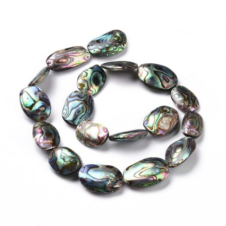 Abalone Paua Kagyló (8) Gyöngy Gyöngyfüzér 24-32x14-19x4mm