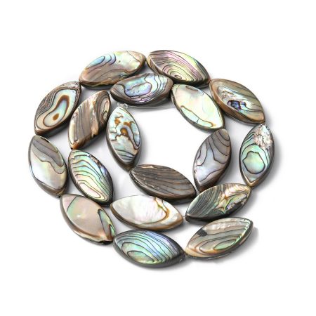 Abalone Paua Kagyló (3) Gyöngy Gyöngyfüzér 23x11x4-5mm