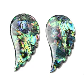 Abalone Paua Kagyló Angyalszárny Medál 51,5x25mm