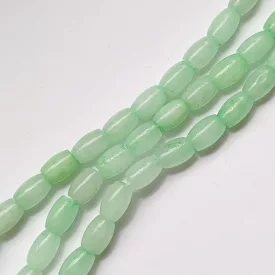   Akvamarin Jade Henger (2) Ásványgyöngy Gyöngyfüzér 9x6mm