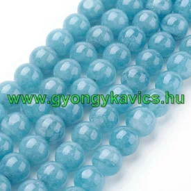 Akvamarin Jade (sötét) Ásványgyöngy Gyöngyfüzér 10mm
