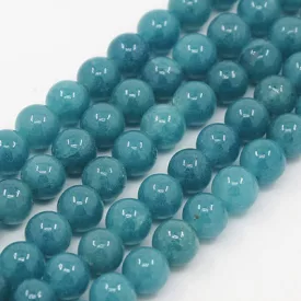 Akvamarin Jade (sötét) Ásványgyöngy Gyöngyfüzér 6mm