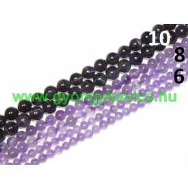 Ametiszt (sötét) Ásványgyöngy 10mm